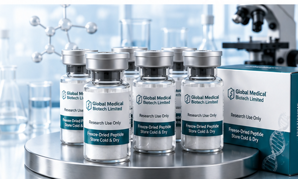 Research vials in laboratory